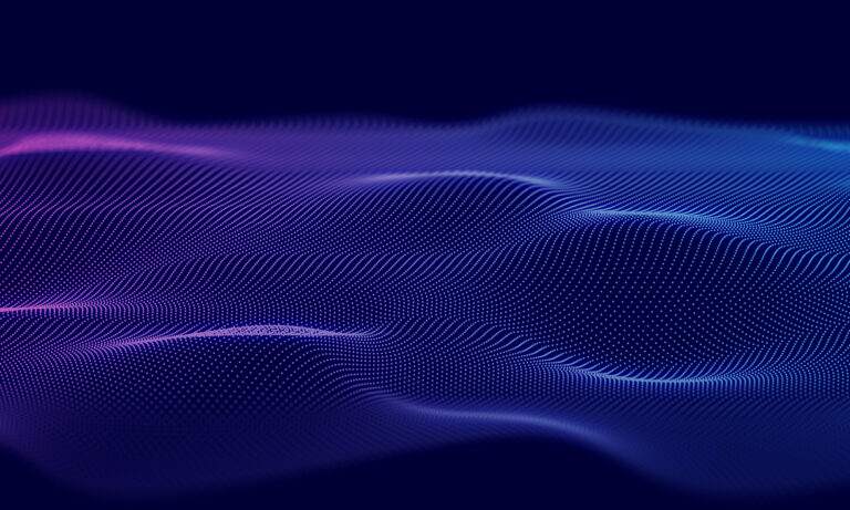 abstract wave technology background with blue light smooth and f